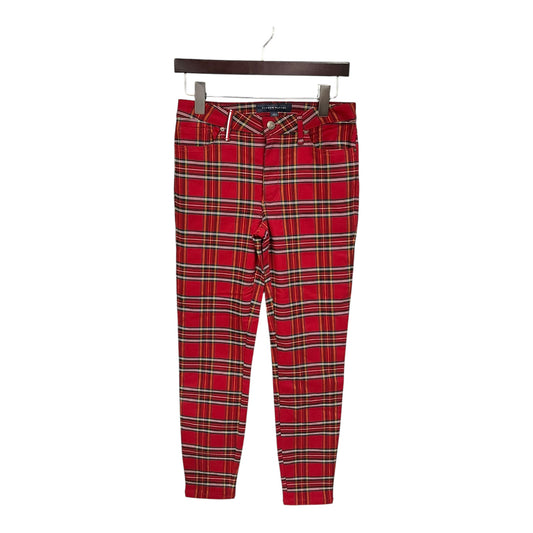 Jeans Skinny By Tommy Hilfiger In Plaid Pattern, Size: 4