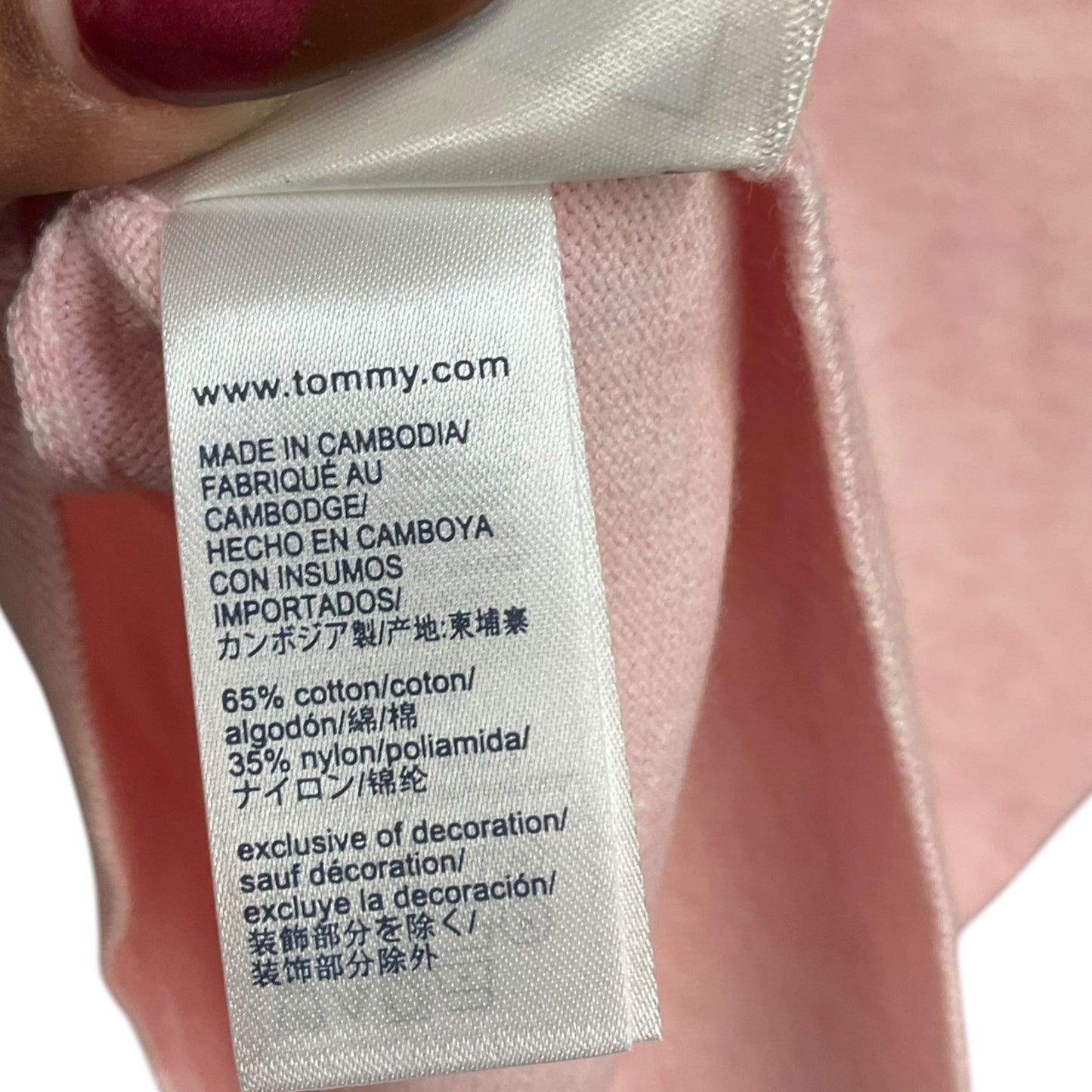 Top Long Sleeve By Tommy Hilfiger In Pink, Size: Xs