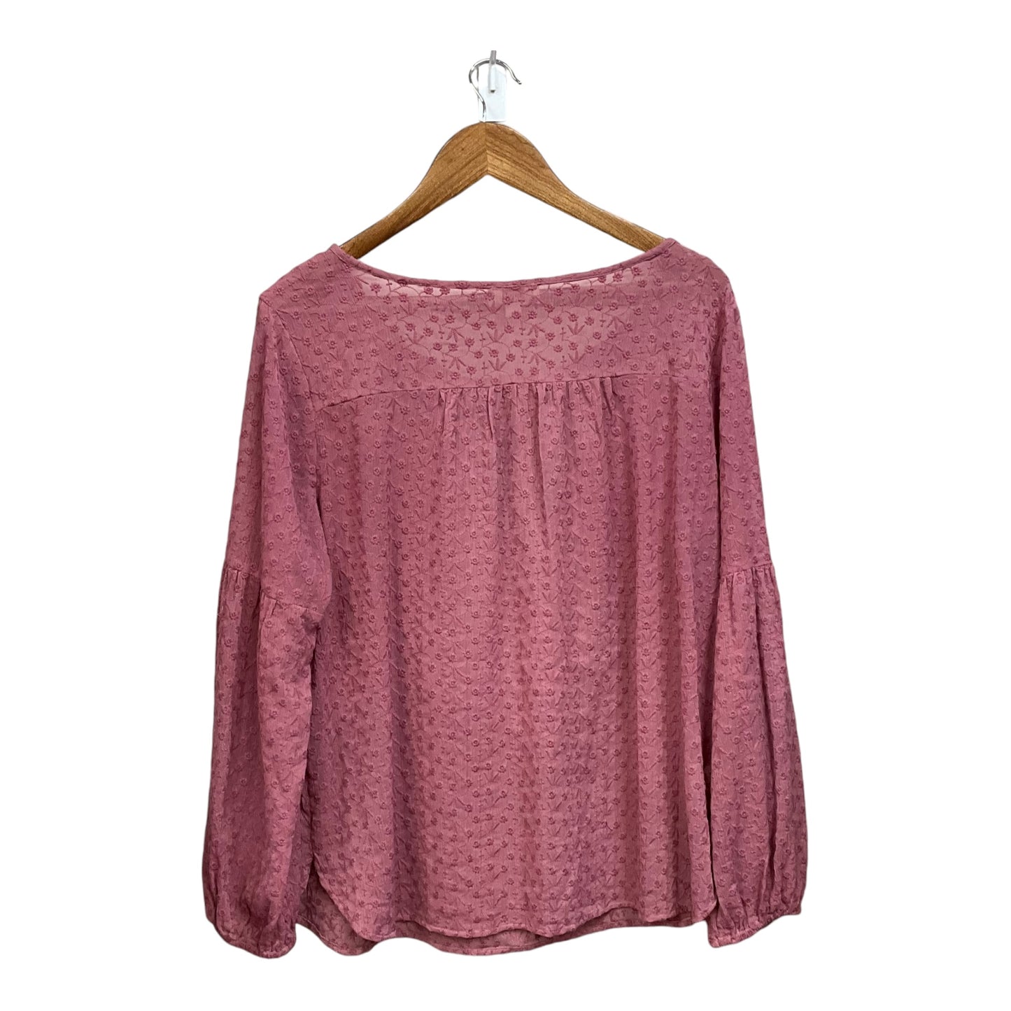 Top 3/4 Sleeve By Loft In Purple, Size: L