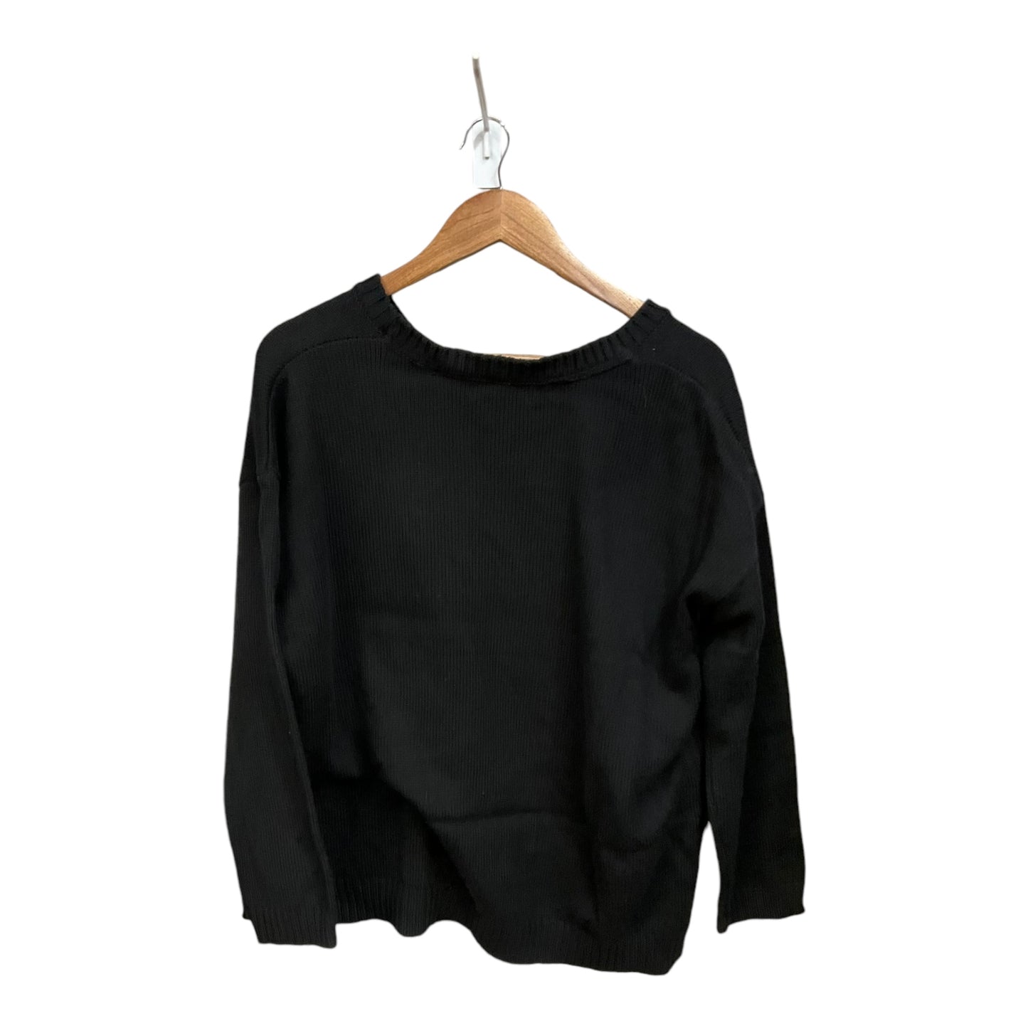 Sweater By Ellos In Black & Silver, Size: L