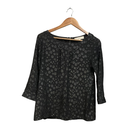 Top 3/4 Sleeve By Loft In Black, Size: S