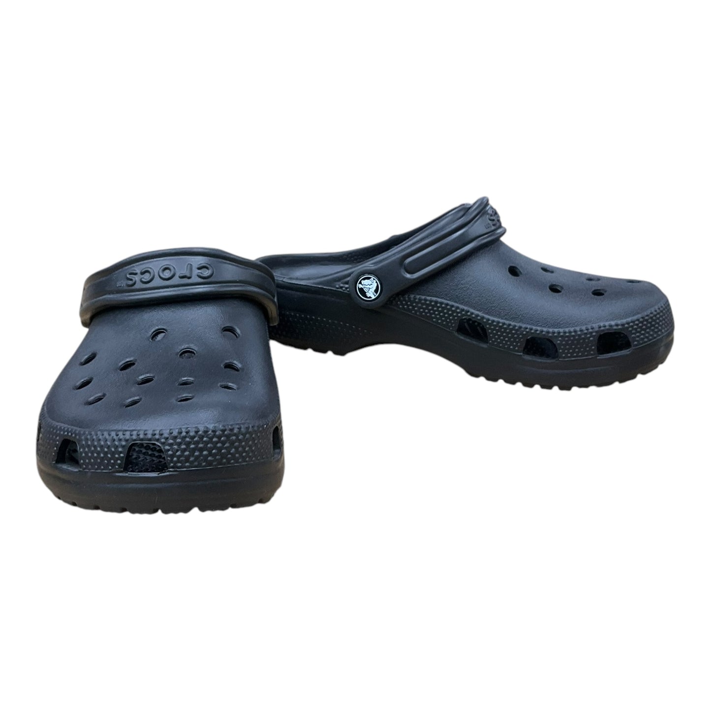 Shoes Flats By Crocs In Black, Size: 8