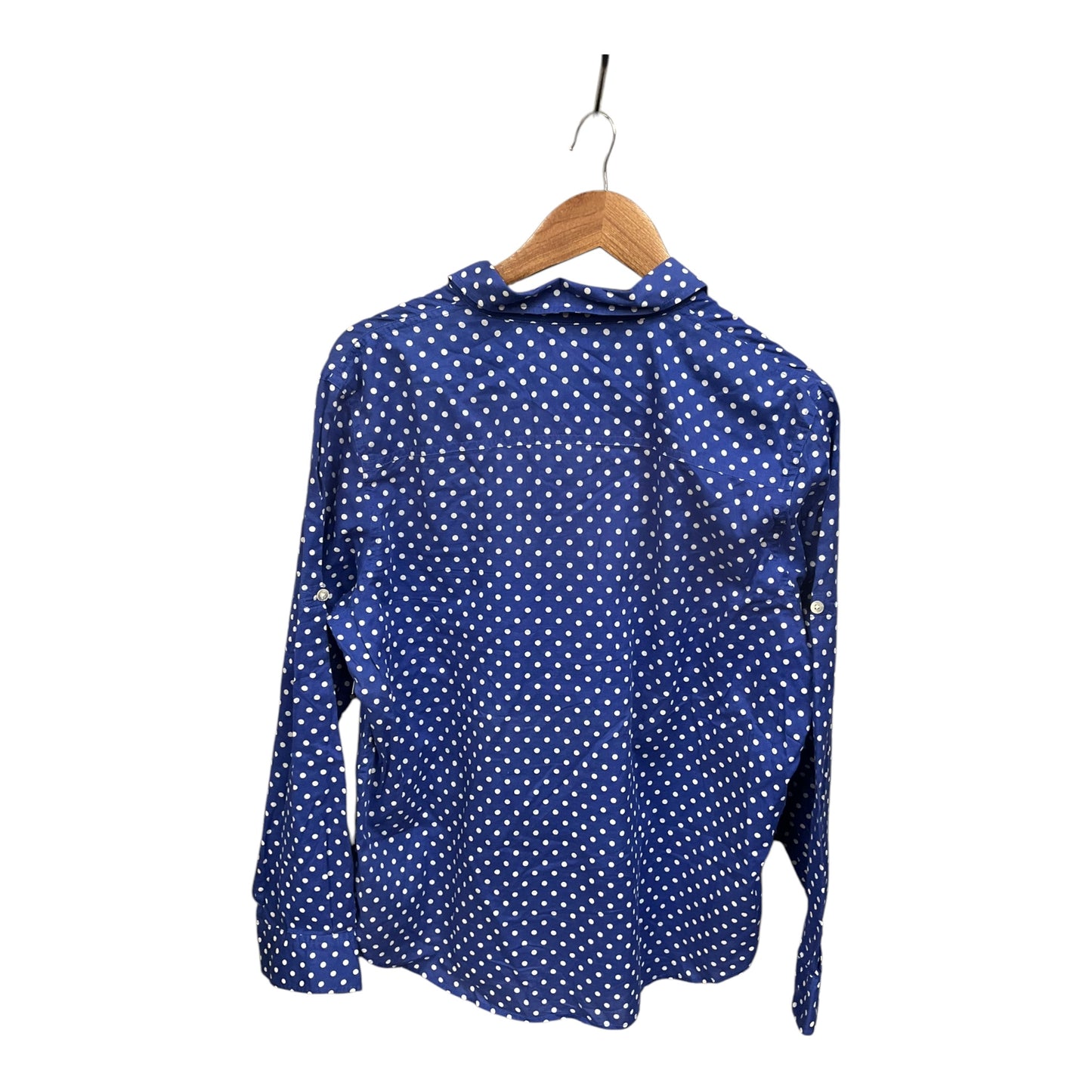 Blouse Long Sleeve By Lauren By Ralph Lauren In Polkadot Pattern, Size: L