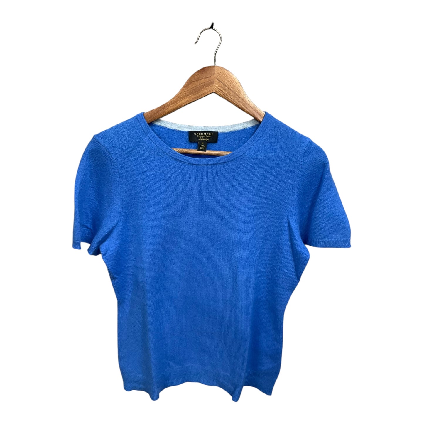 Sweater Short Sleeve By Charter Club In Blue, Size: M