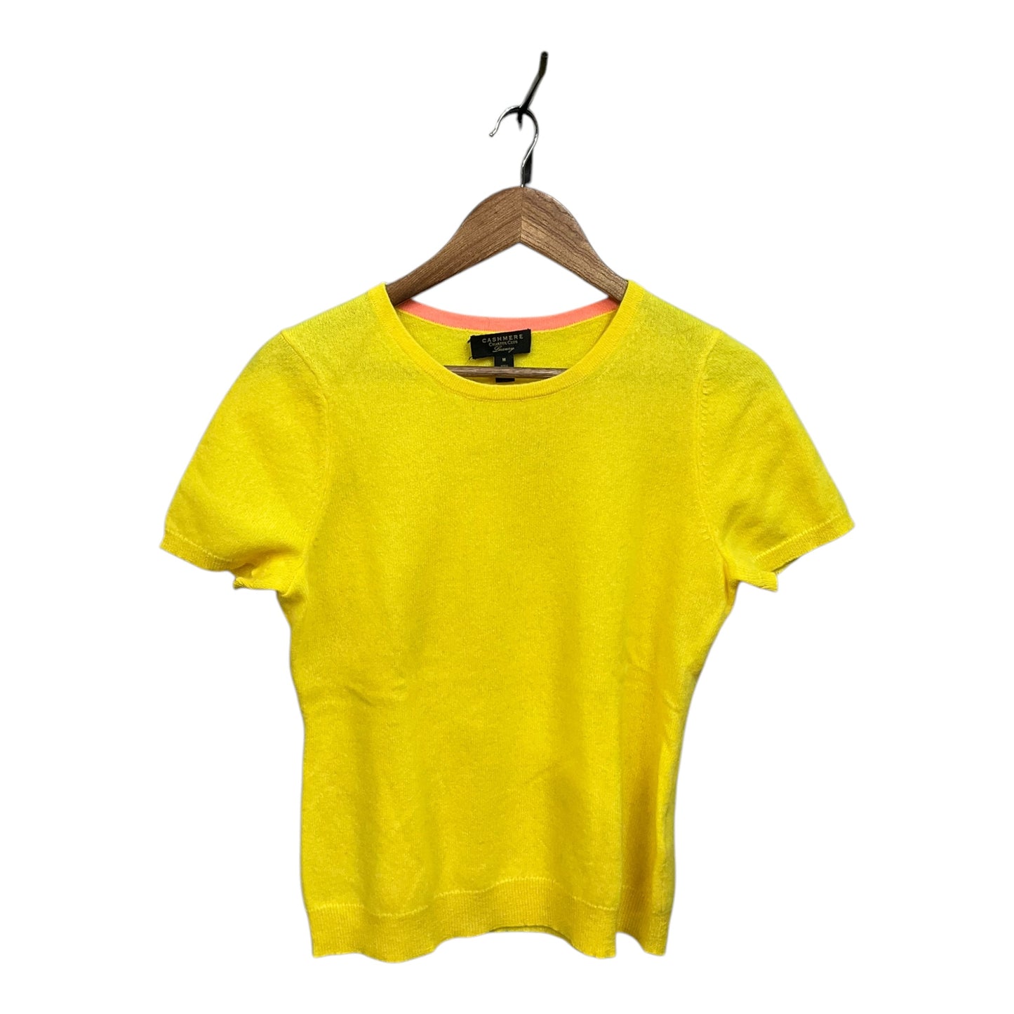 Sweater Short Sleeve By Charter Club In Yellow, Size: M