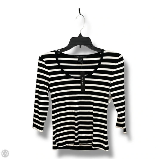 Top 3/4 Sleeve By Tahari By Arthur Levine In Black & White, Size: Xs