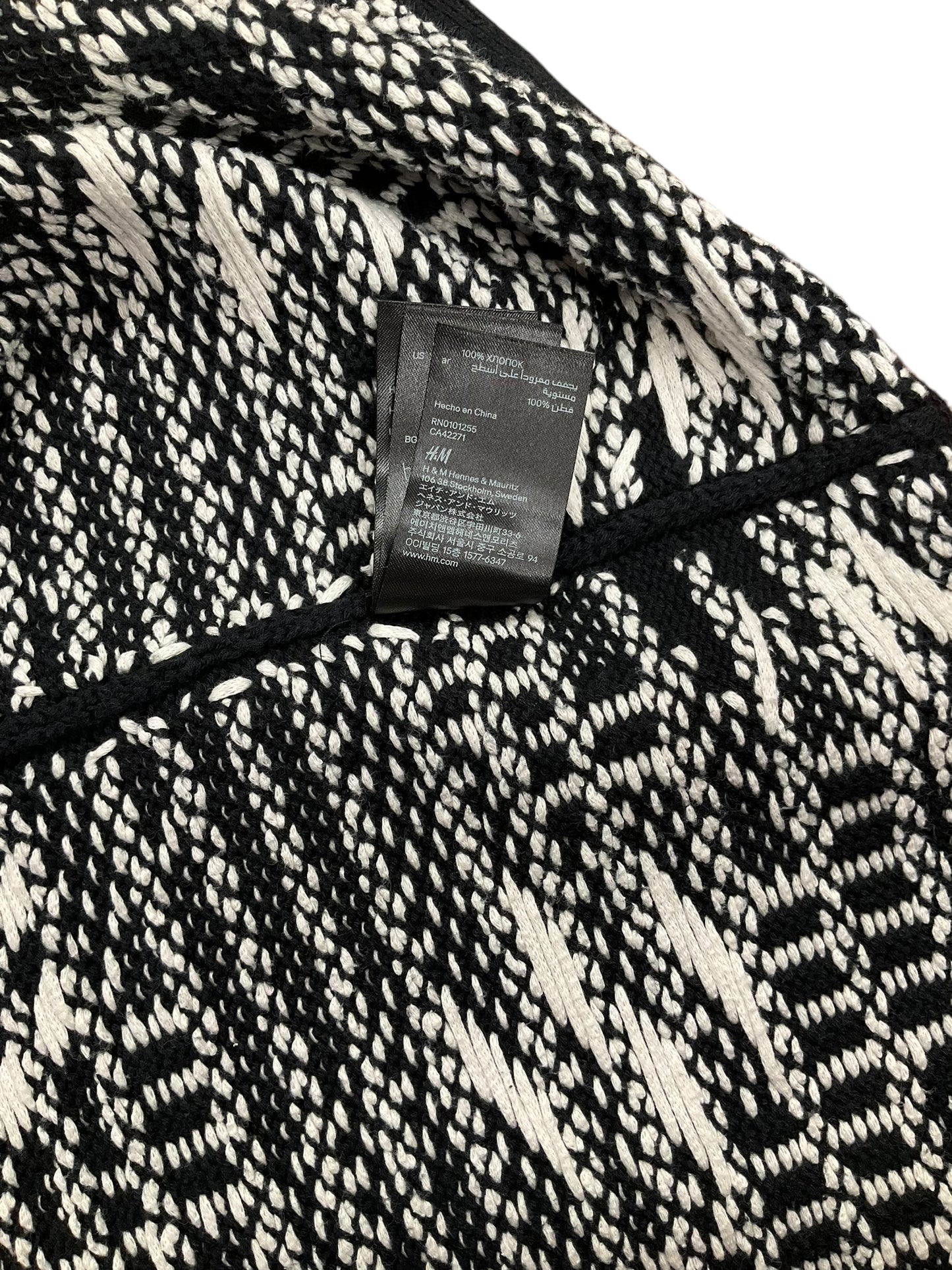 Cardigan By H&m In Black & White, Size: S