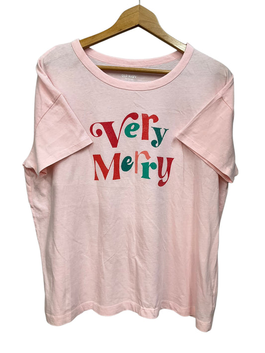 Top Short Sleeve By Old Navy In Pink, Size: L