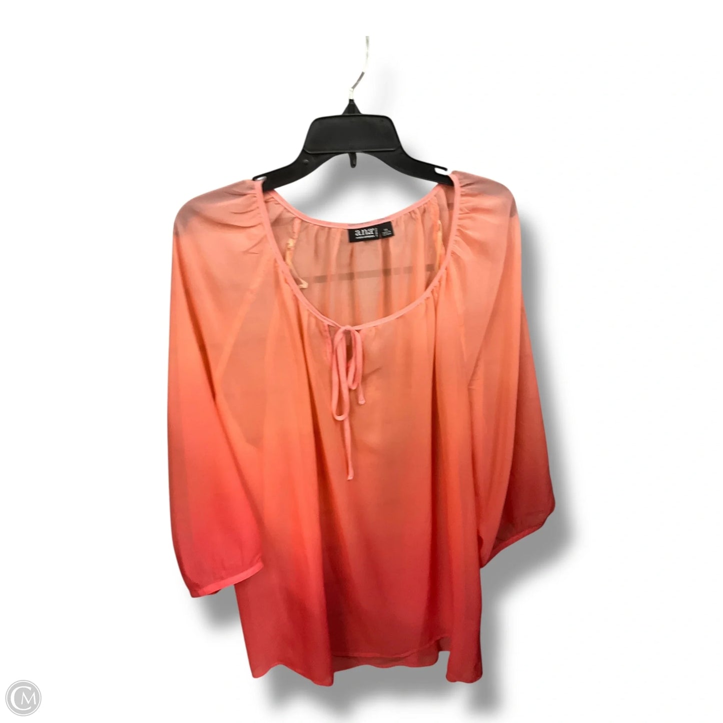 Top 3/4 Sleeve By Ana In Orange, Size: 3x