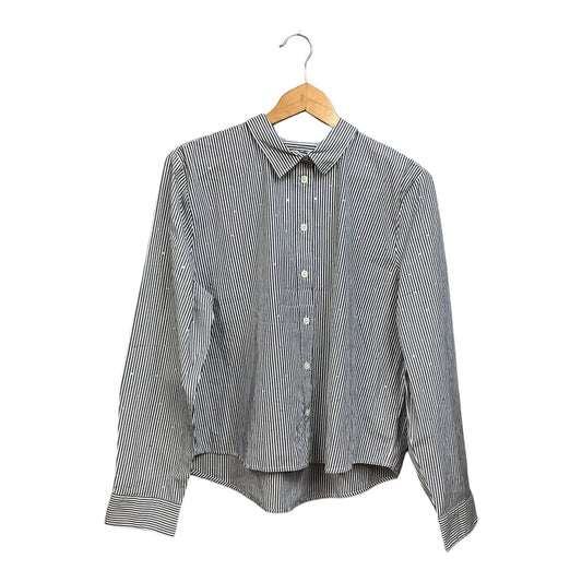 Blouse Long Sleeve By J. Crew In Striped Pattern, Size: L