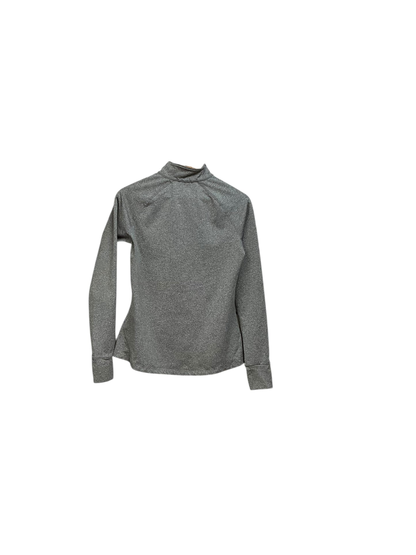 Athletic Top Long Sleeve Collar By Natural Reflections In Grey, Size: M