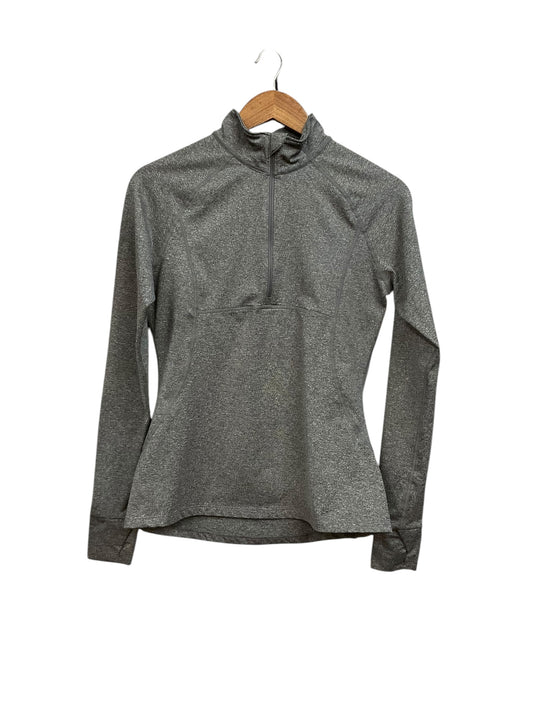 Athletic Top Long Sleeve Collar By Natural Reflections In Grey, Size: M