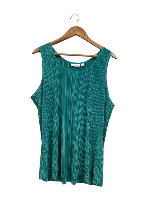 Top Sleeveless By Susan Graver In Green, Size: 2x