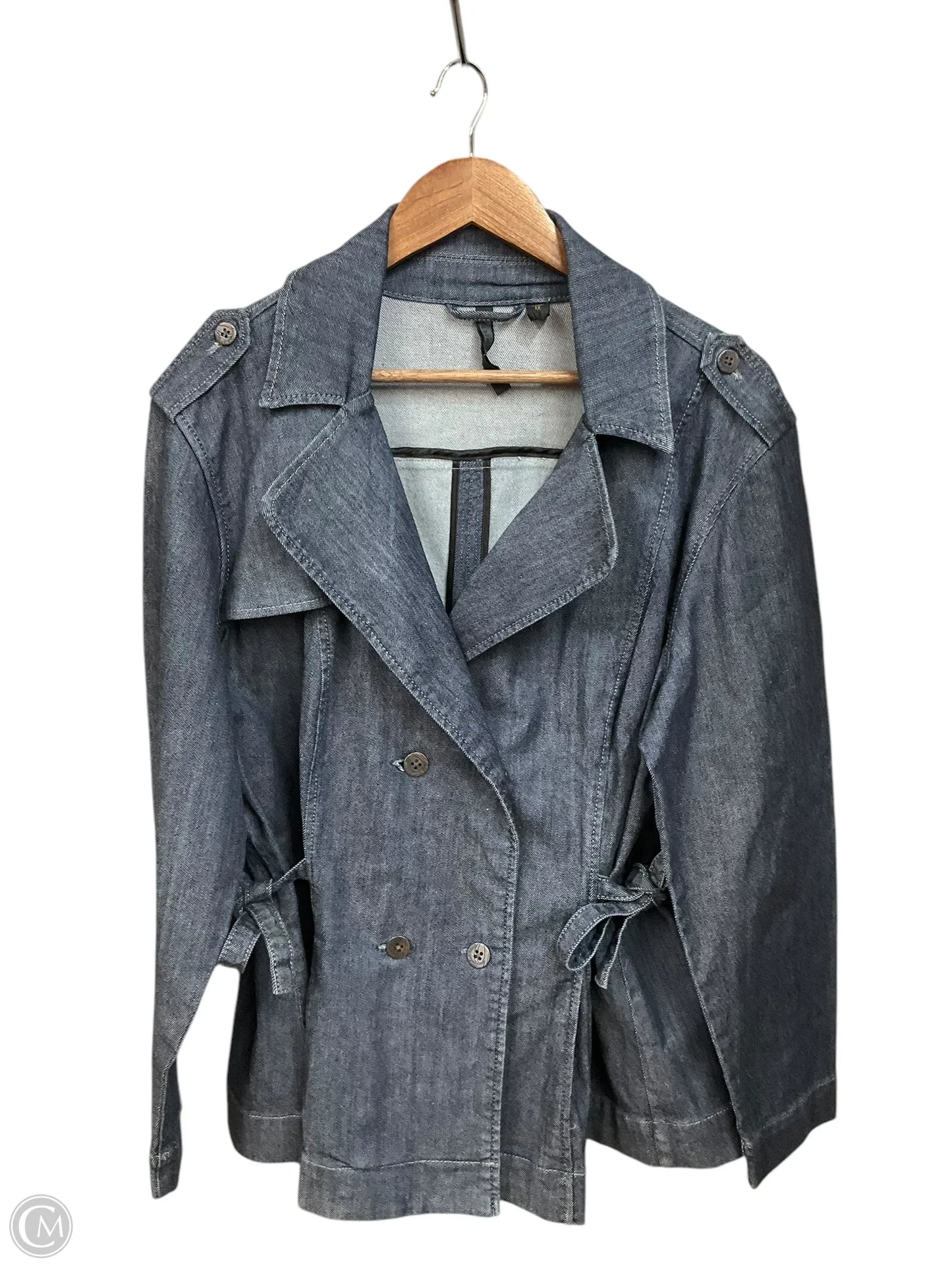 Jacket Denim By Nine West Apparel In Blue Denim, Size: 1x