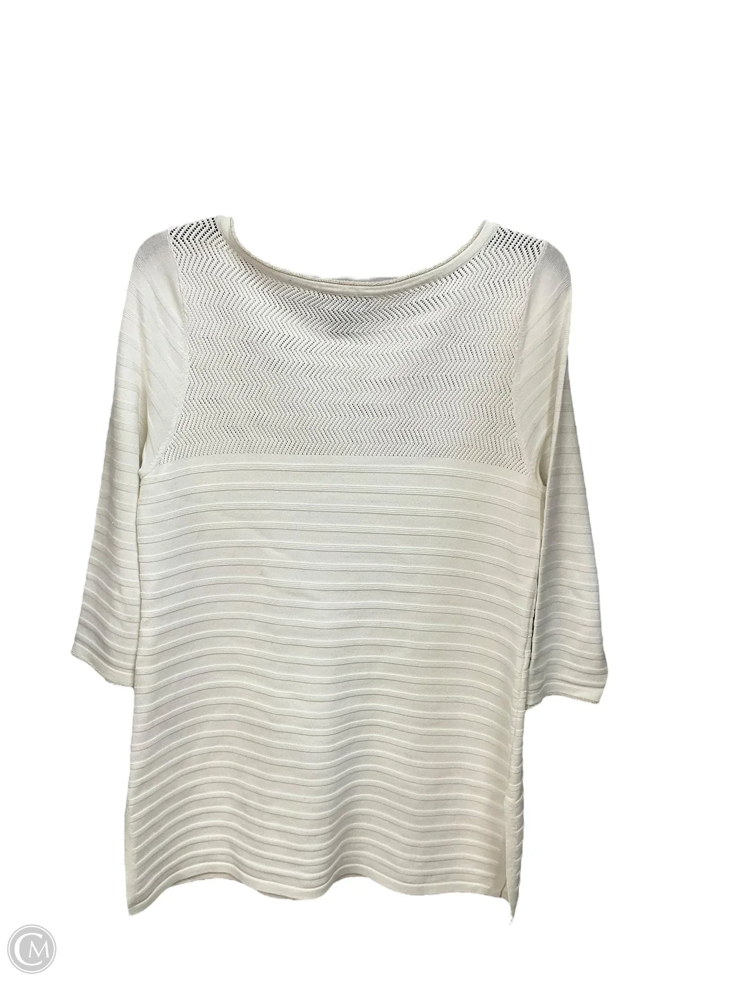 Tunic 3/4 Sleeve By White House Black Market In Cream, Size: M