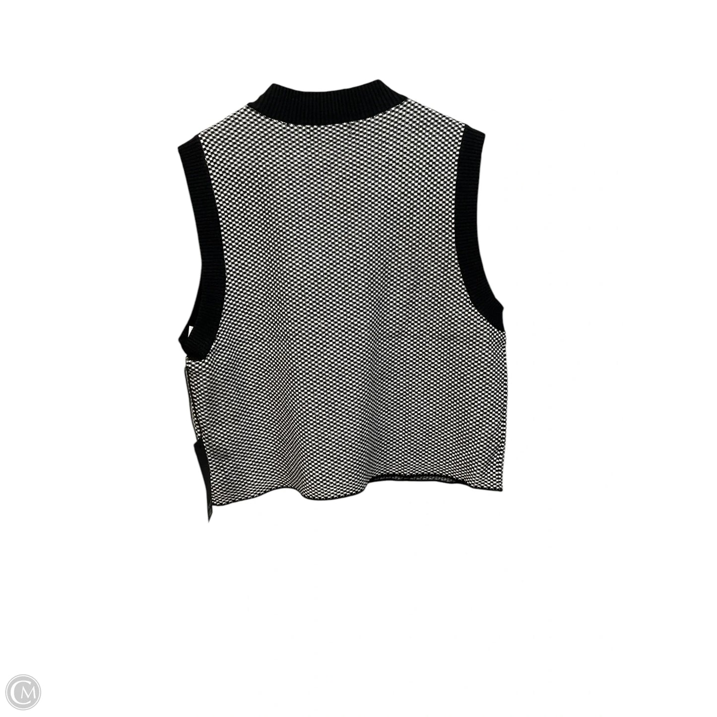 Vest Sweater By Rachel Zoe In Checkered Pattern, Size: Xl