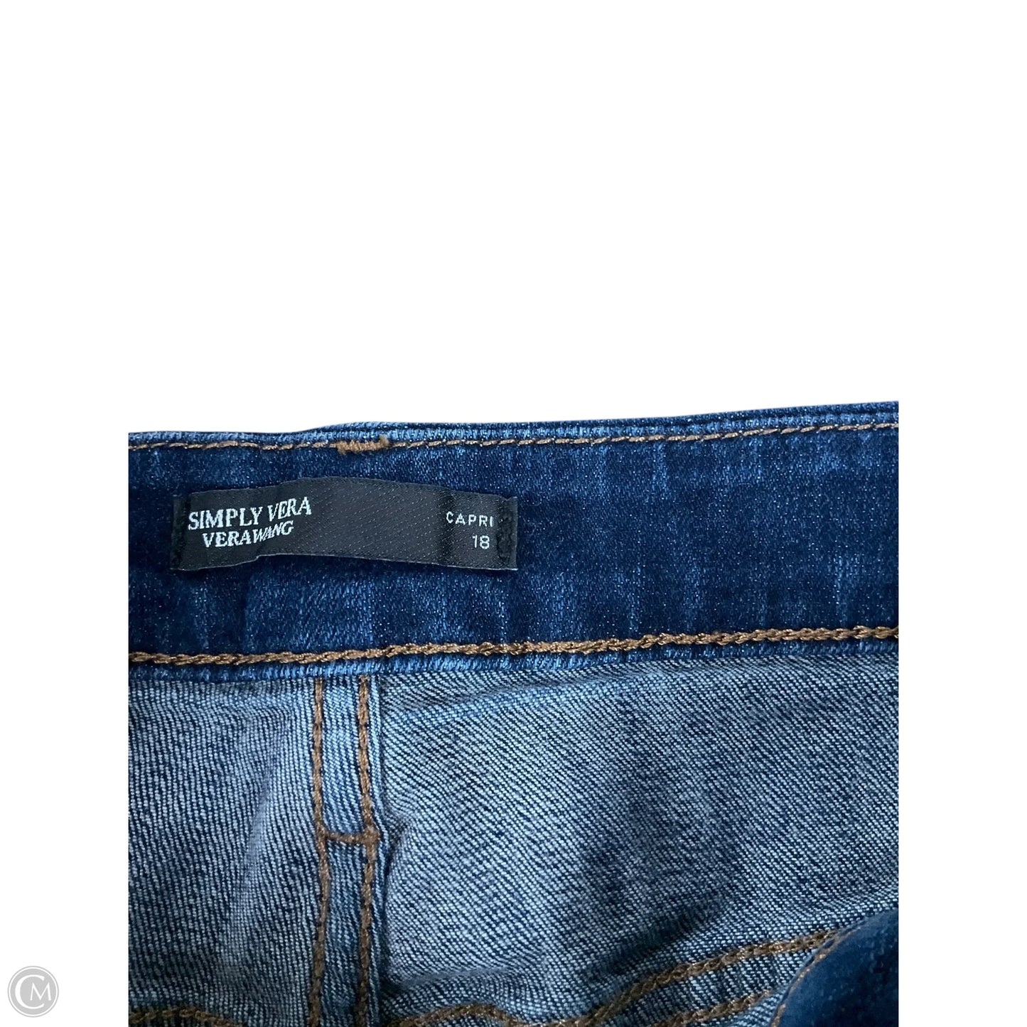 Jeans Straight By Simply Vera In Blue Denim, Size: 18