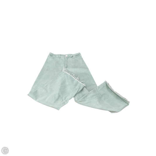 Jeans Wide Leg By Zara In Green Denim, Size: 8