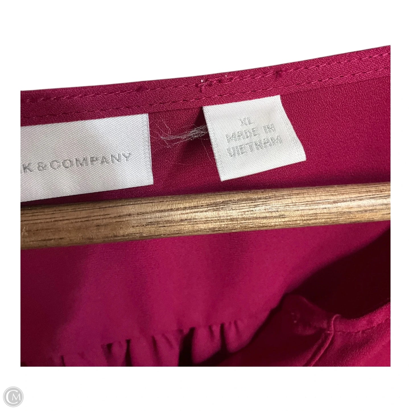 Blouse Long Sleeve By New York And Co In Maroon, Size: Xl