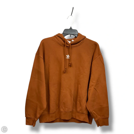 Sweatshirt Hoodie By Adidas In Brown, Size: S
