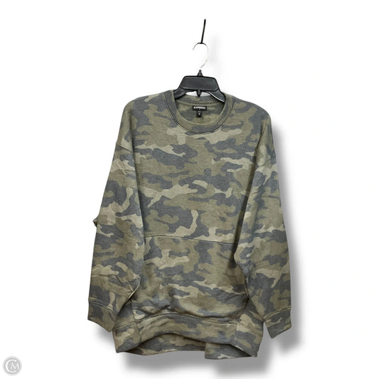 Sweatshirt Crewneck By Express In Camouflage Print, Size: M