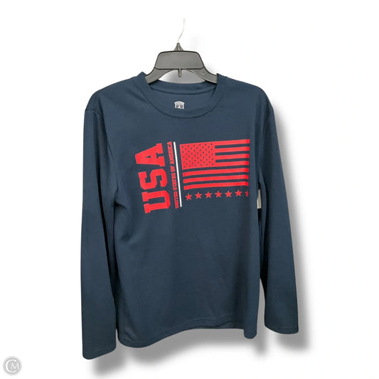 Top Long Sleeve By Clothes Mentor In Blue & Red & White, Size: M