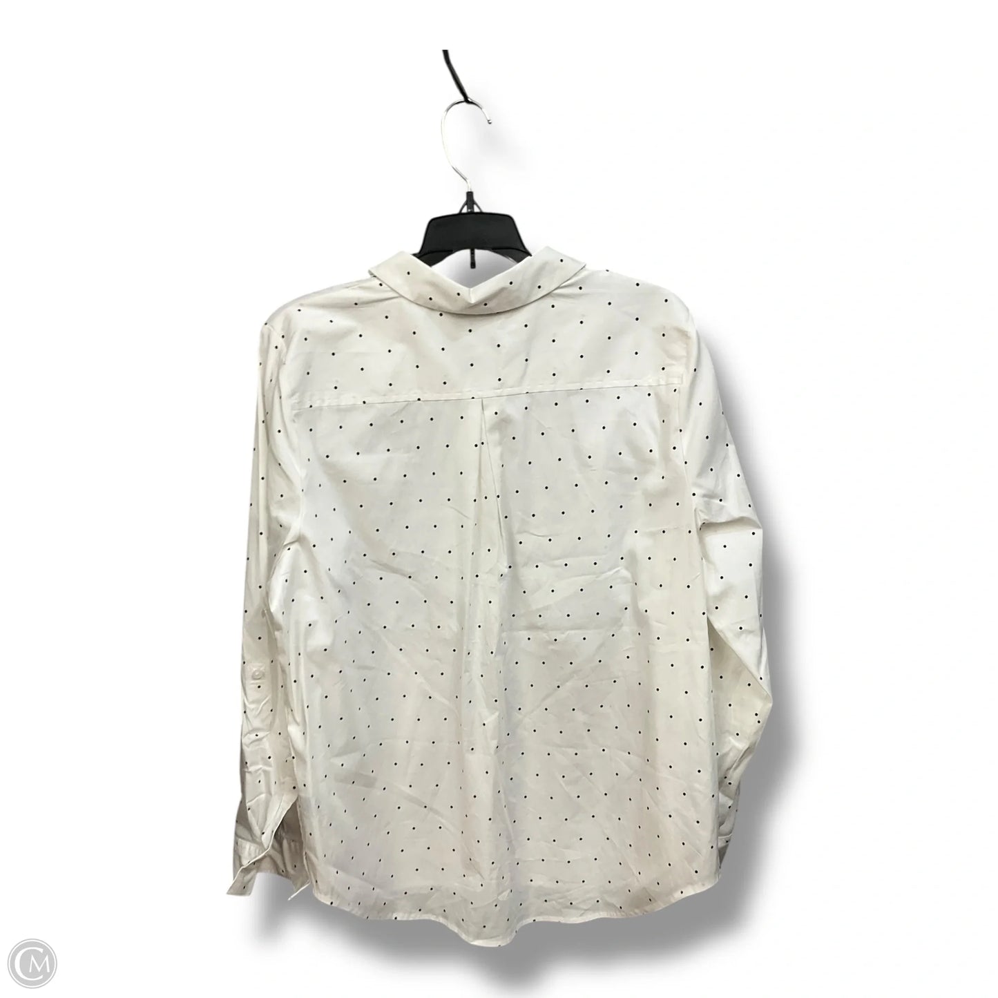 Blouse Long Sleeve By Apt 9 In Polkadot Pattern, Size: Xl