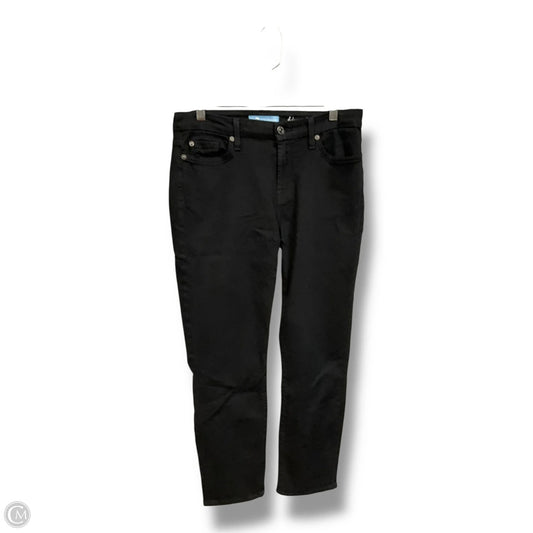 Jeans Straight By 7 For All Mankind In Black Denim, Size: 8