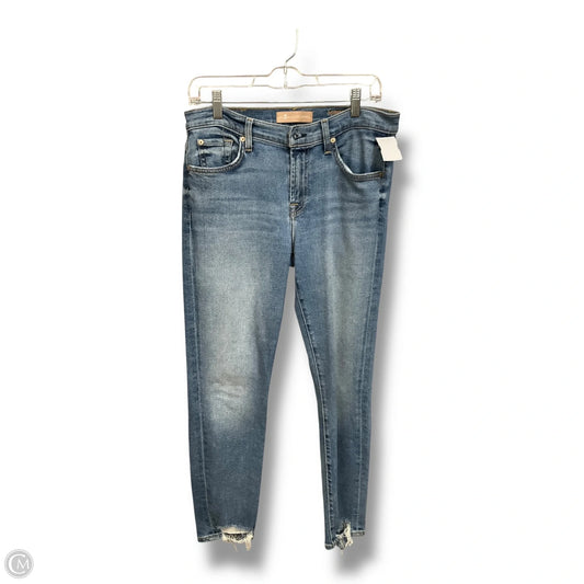 Jeans Skinny By 7 For All Mankind In Blue Denim, Size: 6