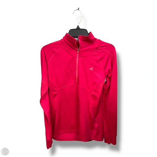 Athletic Top Long Sleeve Collar By Adidas In Pink