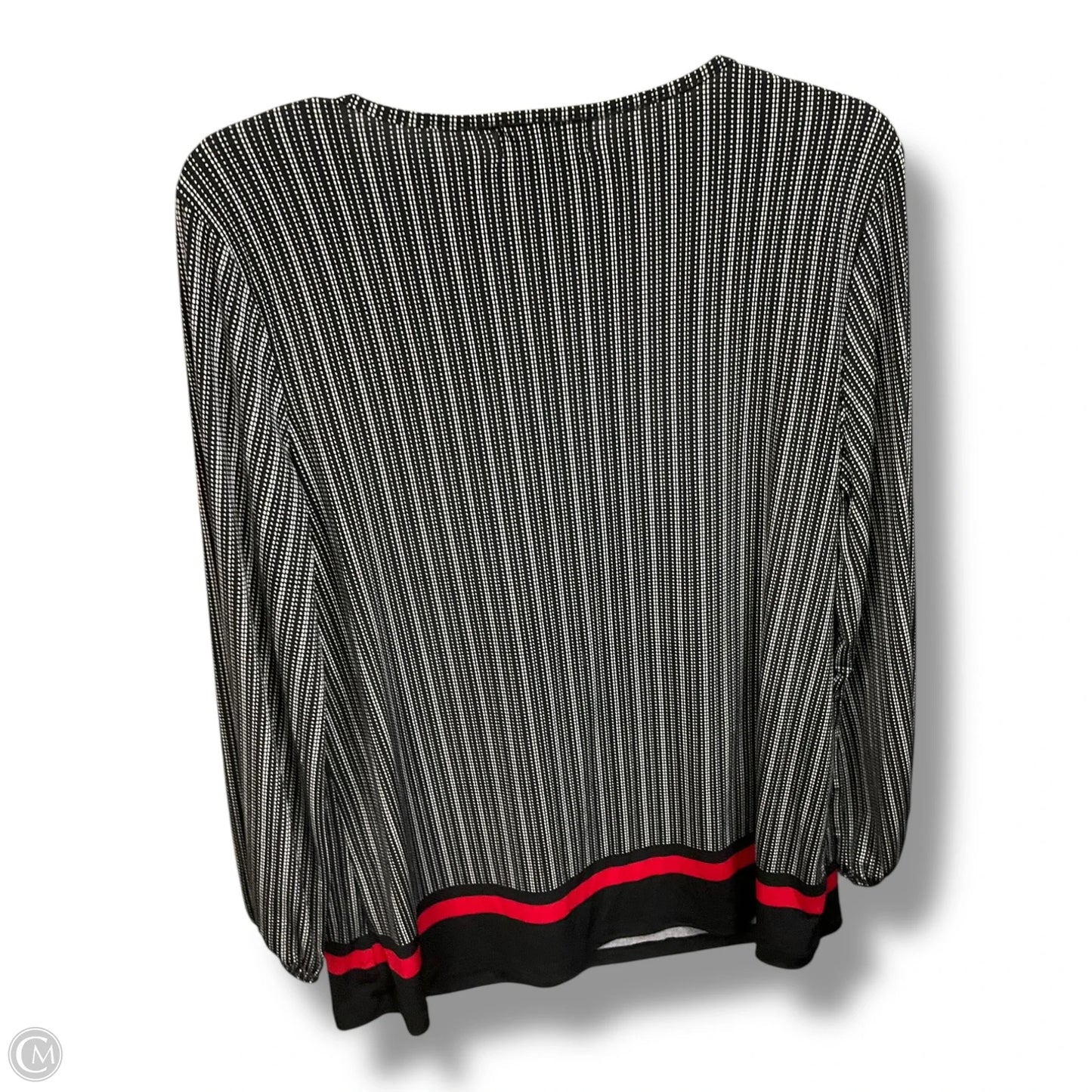 Top Long Sleeve By Liz Claiborne In Black & White, Size: 0