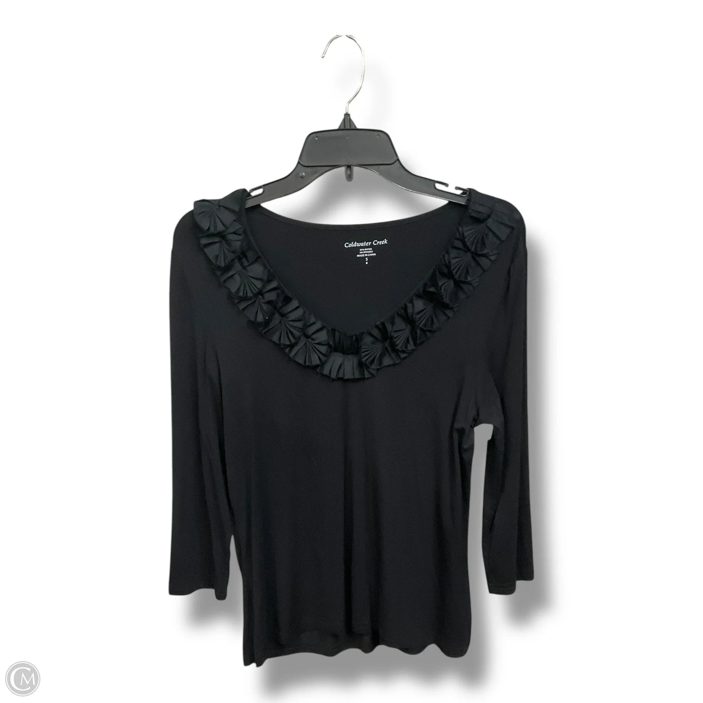 Top Long Sleeve By Coldwater Creek In Black, Size: S