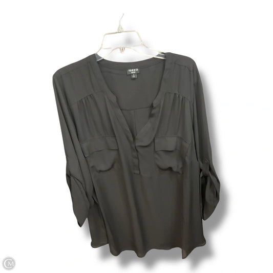 Blouse 3/4 Sleeve By Torrid In Black, Size: 4x