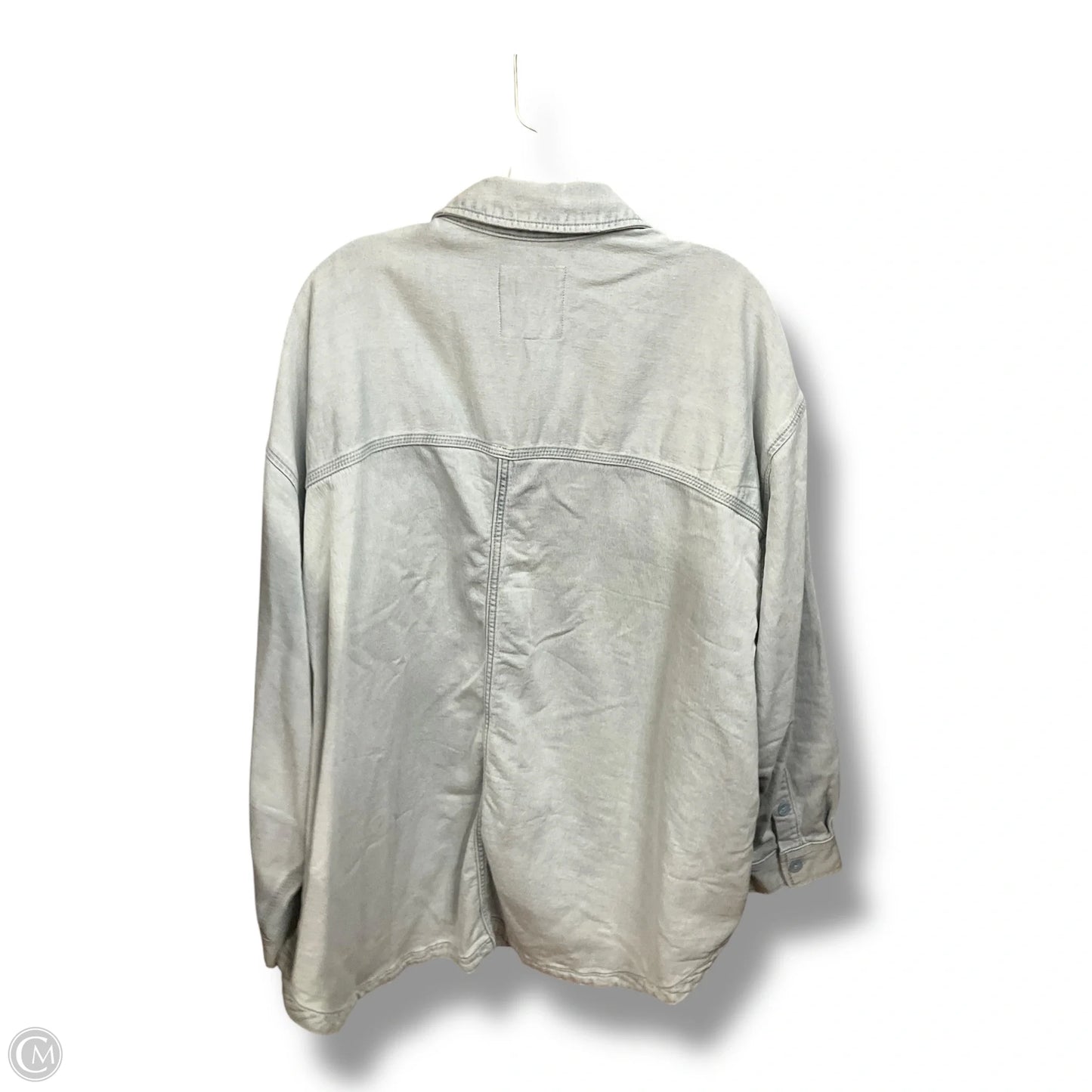 Top Long Sleeve By American Eagle In Blue Denim, Size: Xxl