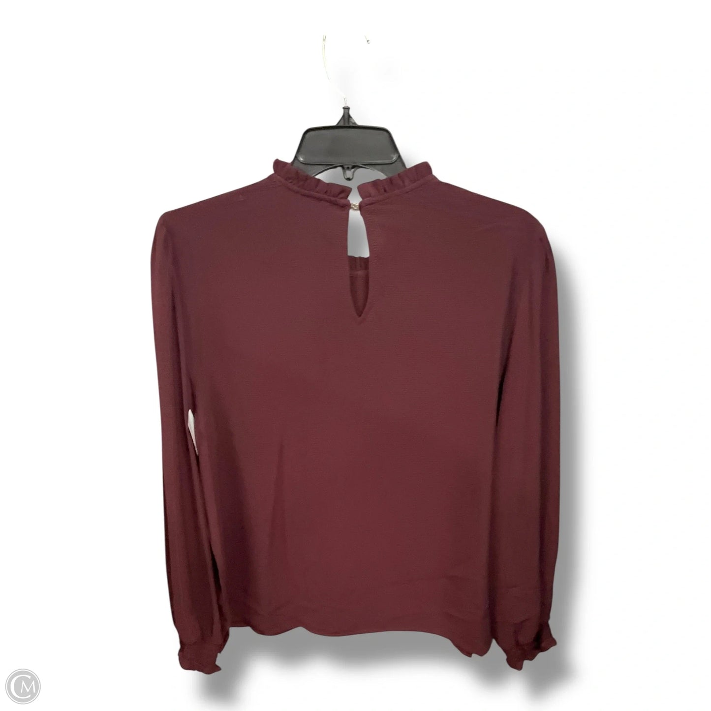 Blouse Long Sleeve By Cece In Maroon, Size: L