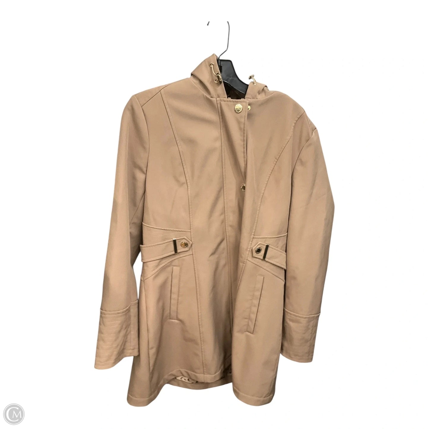 Coat Trench Coat By Via Spiga In Tan, Size: Xl