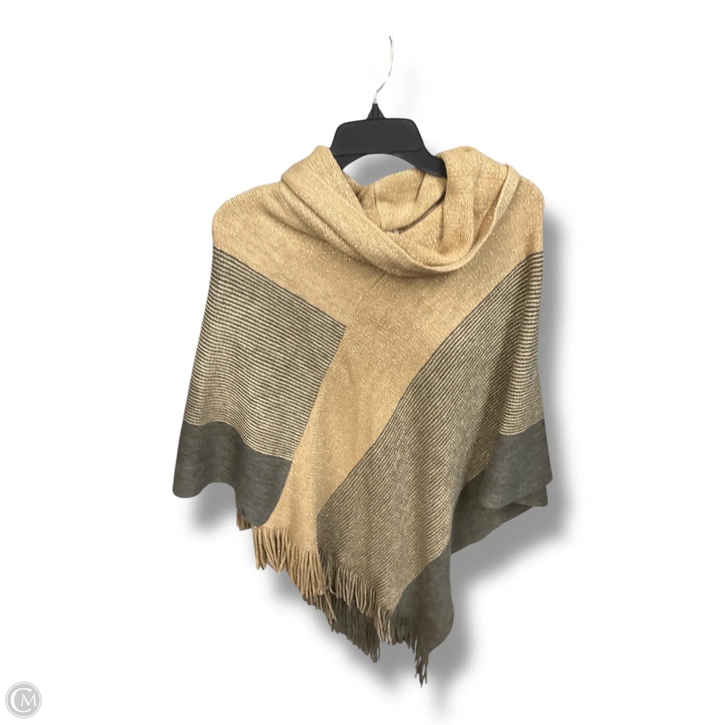 Poncho By Chicos In Gold & Grey, Size: 0