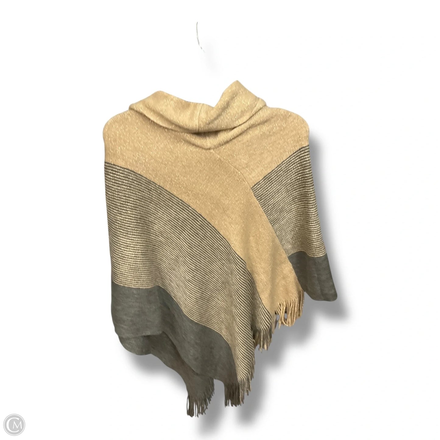 Poncho By Chicos In Gold & Grey, Size: 0