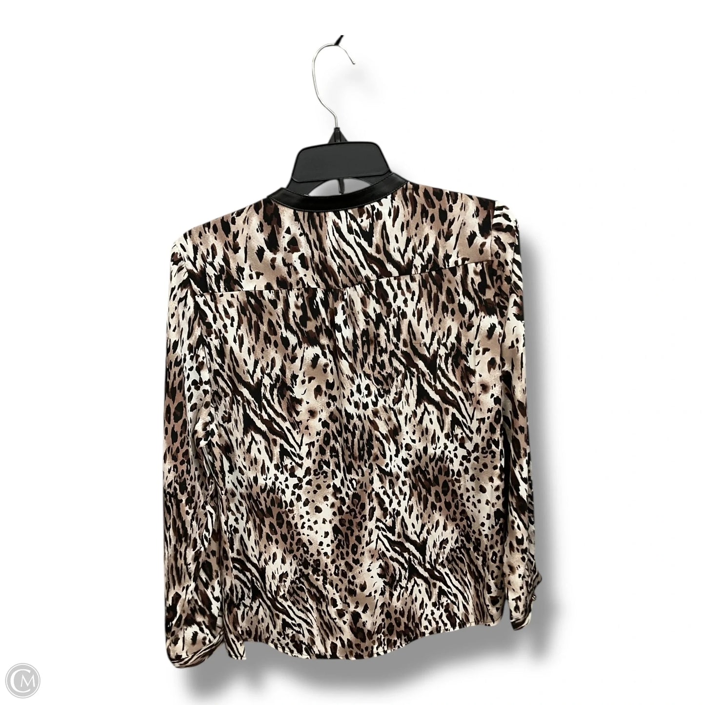 Blouse Long Sleeve By Cme In Animal Print, Size: L