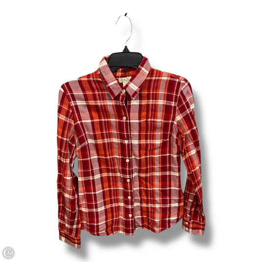 Top Long Sleeve By Lucky Brand In Plaid Pattern, Size: S