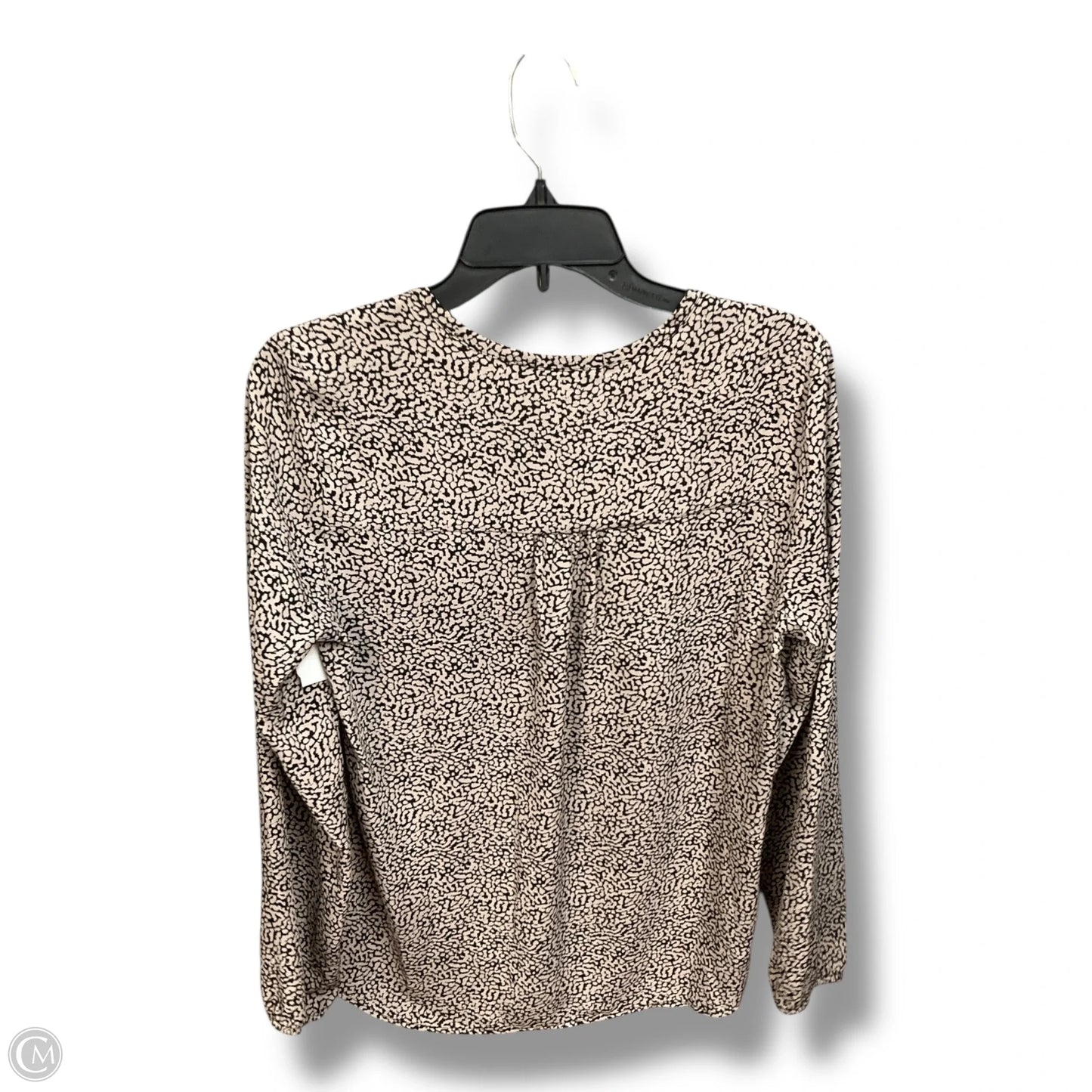 Blouse Long Sleeve By Pleione In Black & Tan, Size: S