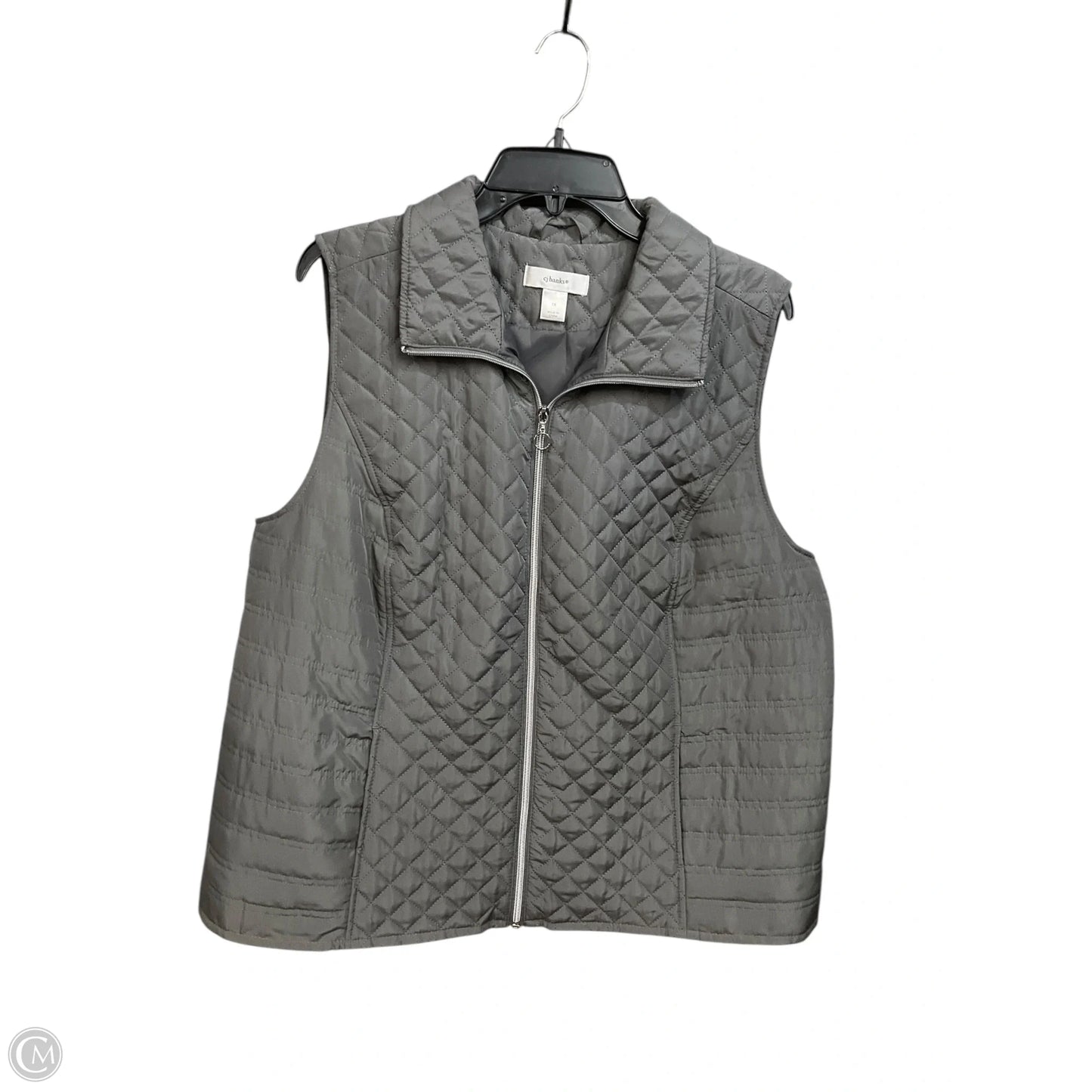 Vest Puffer & Quilted By Cj Banks In Grey, Size: 1x