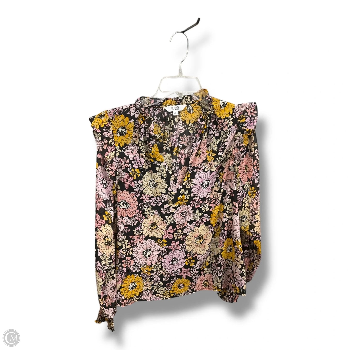 Blouse Long Sleeve By Bb Dakota In Floral Print, Size: L