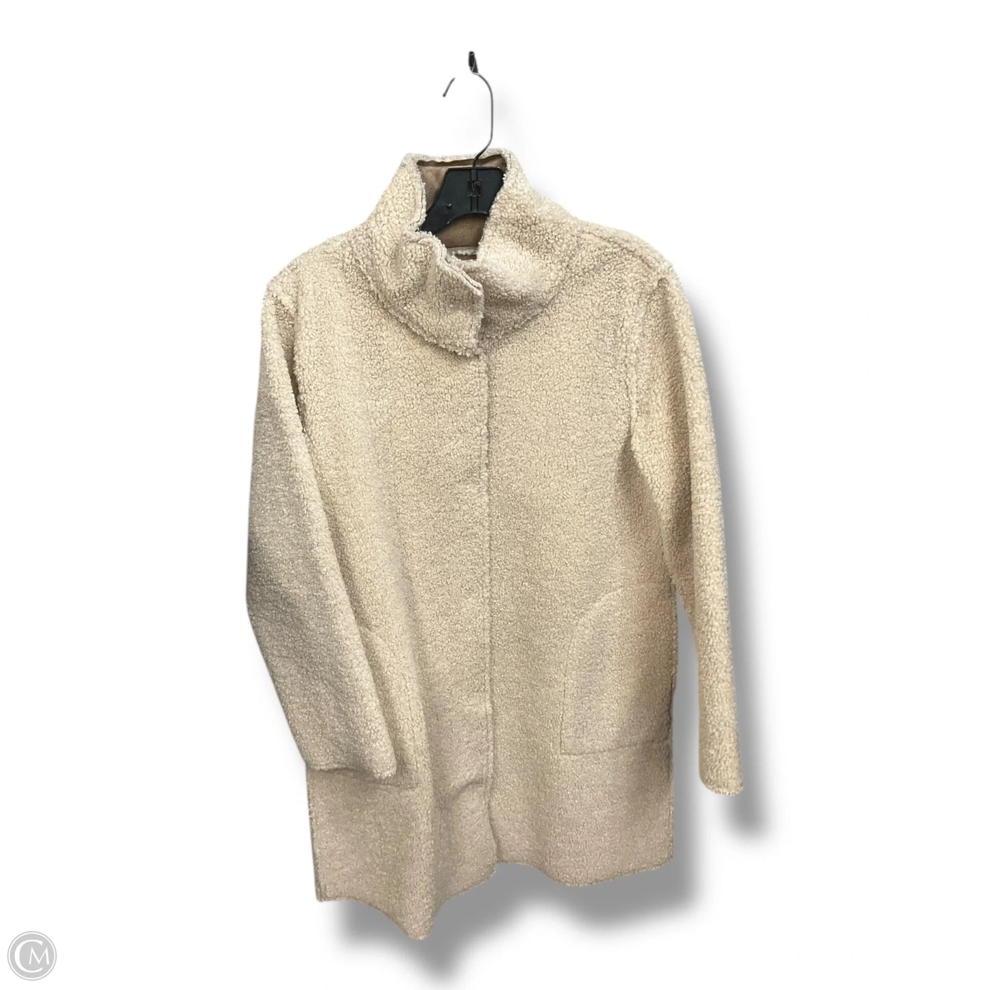 Coat Faux Fur & Sherpa By Velvet In Cream, Size: S