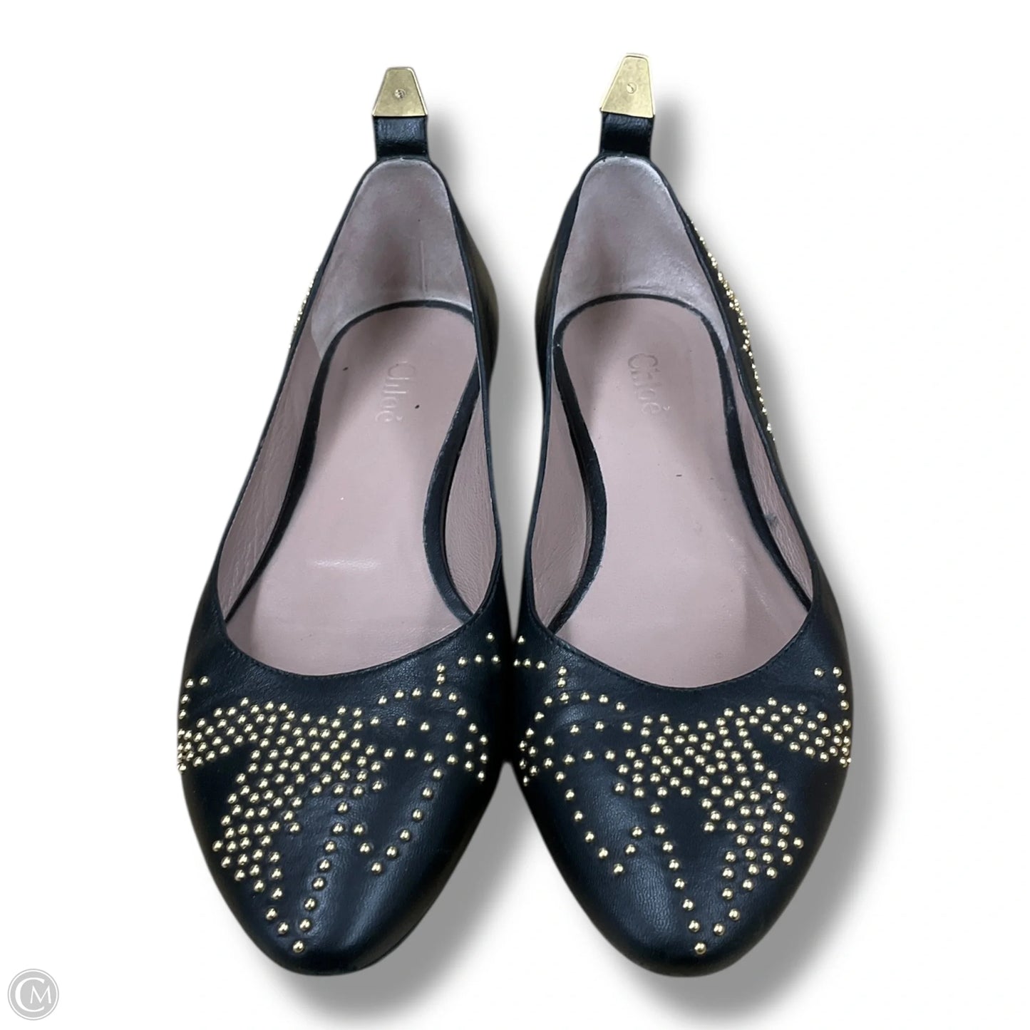 Shoes Flats By Cma In Black & Gold, Size: 7.5
