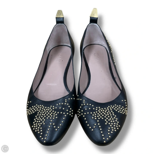 Shoes Flats By Cma In Black & Gold, Size: 7.5