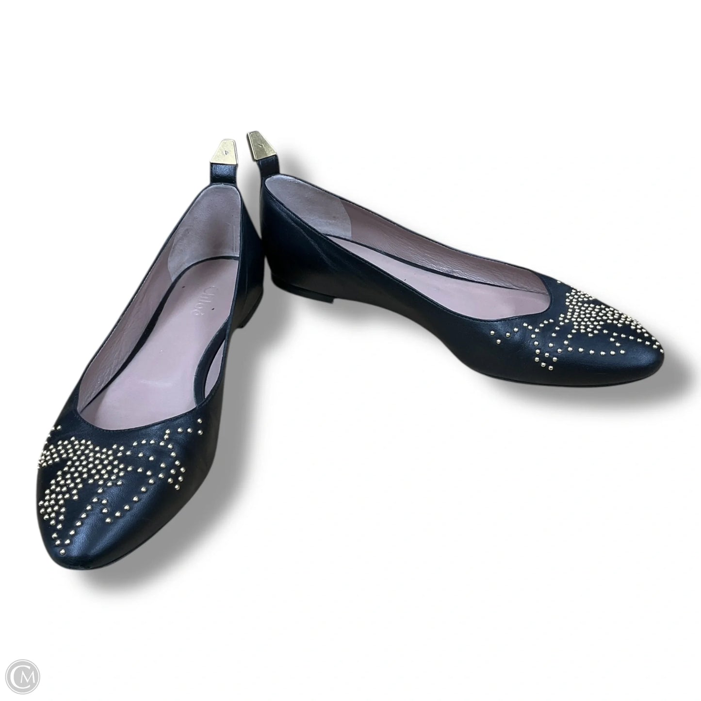 Shoes Flats By Cma In Black & Gold, Size: 7.5