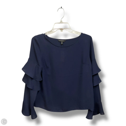 Blouse Long Sleeve By Banana Republic In Navy, Size: Xs