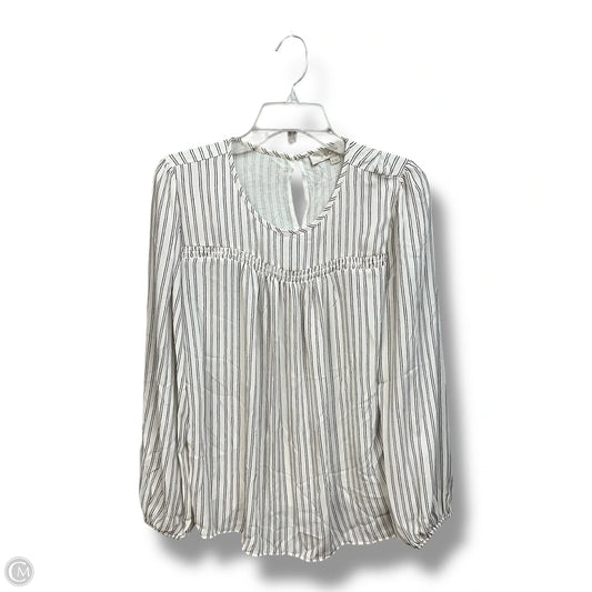 Blouse Long Sleeve By Loft In Black & White, Size: M