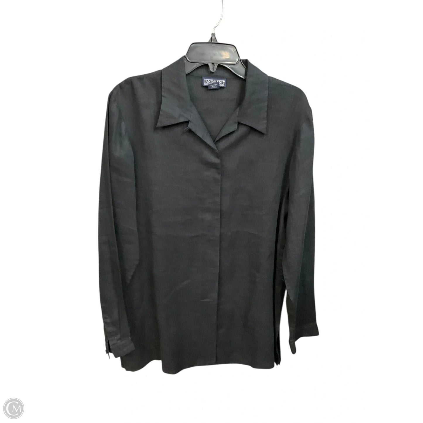 Blouse Long Sleeve By Lands End In Black, Size: L
